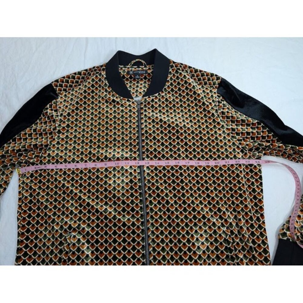I.N.C international concepts men's sz XL velour geometric zip up jacket B12 - Picture 10 of 11